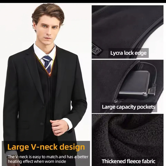 Heated Vest Smart Fleece USB Rechargeable Thermal Outdoor Hunting - Picture 5 of 11